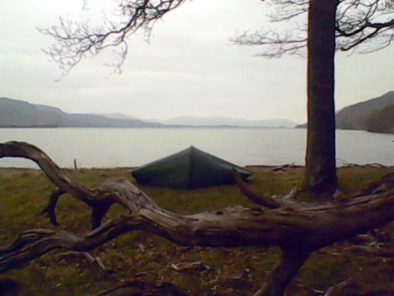 Camping on shores of loch maree